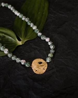 collar luna llena ágata musgo