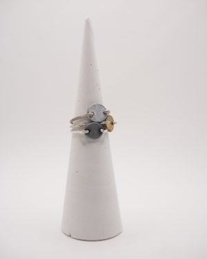 anillo circulo zinc y plata